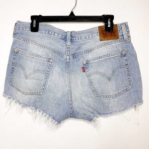 Levi's 501 Raw Hem Distressed Denim Jean Shorts Size 31